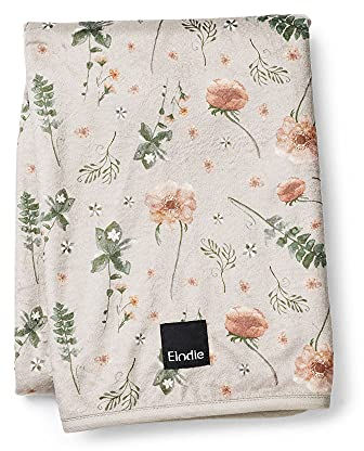 Elodie Details Babydecke Kuscheldecke Kinderwagendecke aus Oeko-Tex Pearl Velvet Extra Weich und Warm 75 x 100 cm - Meadow Blossom