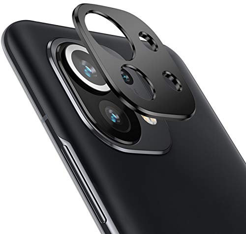 NOKOER Kamera Linse Schutz für Xiaomi Mi 11, [2 Pack] Kamera Schutzring, Hochwertiges Metallmaterial [Anti-Kratzen] 360 Grad Schutz Kamera Linse - Schwarz