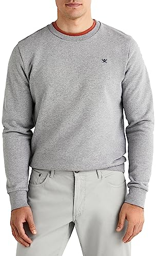 HACKETT LONDON Mens Hackett LDN Logo CRW Sweater, 913LIGHT Grey Marl, XL