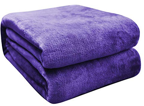 FARFALLAROSSA Plaid in Pile Tinta Unita, Coperta in Microfibra, Morbida, Multifunzionale per Divano, Letto, Spostamenti, Viaggi, Adulti, Bambini, Animali, Viola 70 x 100 cm