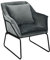 SVITA Josie Loungesessel gepolstert Indoor Polsterstuhl mit Armlehne Metallgestell Samtbezug Einzelsofa modern Grau