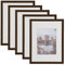 HOTURE Bilderrahmen-Set, 5 Stück, zum Präsentieren von Bildern mit Pad oder ohne Pad, geeignet zum Aufhängen von Wandgalerie-Bilderrahmen (22,9 x 30,5 cm Bilderrahmen, braune Holzmaserung)