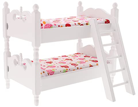 TOYANDONA Mini Doppelbett Puppenhaus Mini Krippe Baby Etagenbett Puppe Schlafende Holz Krippe Puppe M?Bel Dekorative Krippe Miniatur Mini M?Bel Puppenhaus Miniatur Ornament