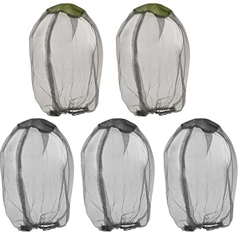 5 Pièces Filet de Tête de Moustique Moustiquaire Filet Anti-Insectes en Maille Fine Protection du Cou Masque Facial en Maille pour la Randonnée en Plein air la pêche Le Camping l'escalade