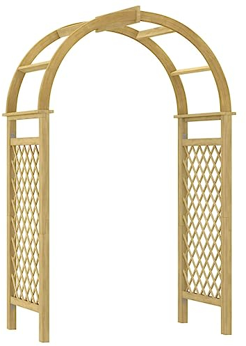 vidaXL Rosenbogen mit Rankgitter Pergola Rankhilfe Rankgitter Torbogen Gartenbogen Rundbogen Hof Terrasse 141x97x243 cm Massivholz Kiefer