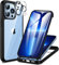 CENHUFO für iPhone 13 Pro Max Hülle, 360 Grad Schutzhülle mit Eingebautem 9H Panzerglas Displayschutz und Kameraschutz Stoßfest Panzerhülle Full Cover Case Handyhülle für iPhone 13 Pro Max-Schwarz