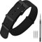ANNEFIT Nylon Uhrenarmbänder 18mm mit Edelstahl Metall Schwarz Schließe, Sport Atmungsaktive Ersatzarmband (Schwarz)