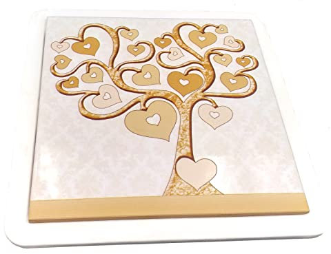 oggettando Dessous de plat carré arbre de vie or 22 x 22 cm