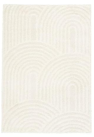 FRAAI | Home & Living Teppich Skandinavisch - Lova Arches Creme - 80x150 cm | Einfarbig - Klassik, Industrielle, Modern, Skandinavisch - Wohnzimmer, Esszimmer, Kinderzimmer, Schlafzimmer - Fellteppich