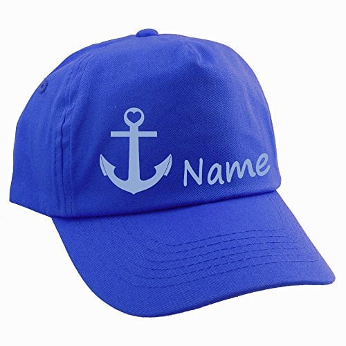 Elefantasie Personalisierte Cap für Kinder Baseball Kappe mit Name oder Wunschwort Bedruckt für Jungen und Mädchen Anker