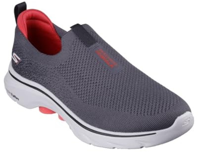 Skechers Herren Go Walk 7 Sneaker, Anthrazit und schwarzes Textil, 46 EU