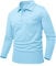 donhobo Herren Poloshirts Langarm Golfshirts Schnelltrocknend Atmungsaktiv Outdoor Funktionsshirt Tennis Arbeit Casual Polo T-Shirts Tops, Himmelblau, XL
