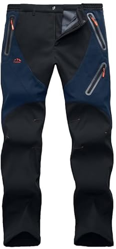 HFDWYJ Skihose Herren Wanderhose Outdoor Hosen Für Herren Thermohose Herren Winter Gefüttertwinterhose Softshellhose Herren Winddicht wasserdichte Hose Herren Thermo Hose Warm Gefüttert Trekkinghose