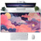 Niedliche Schreibtischunterlage mit Kawaii-Wolken, pink-lila, Anime-Design, XXL, großes Mauspad, Gaming-Mauspad, Laptop, Computer, Tastatur, Mauspad, 80 x 40 cm, niedliches Schreibtisch-Dekor,