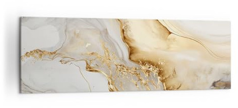 ARTTOR Bilder auf Leinwand 160x50cm Wandbild Abstrakt Pastell - 5730 | Marmor Glanz Elegant Panorama Groß XXL Wanddekoration Wohnzimmer Schlafzimmer Wanddeko Wand Kunstdruck Wandkunst ARTTOR