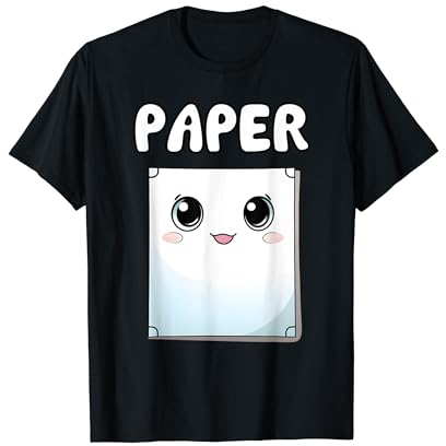 Lustiges Stein-Papier-Scheren-Spiel-Kostüm für Stein-Papier-Schere-Gruppe, passendes Halloween-Kostüm T-Shirt für Kinder, Schwarz, S, Kurzarm, Unisex, Herbst