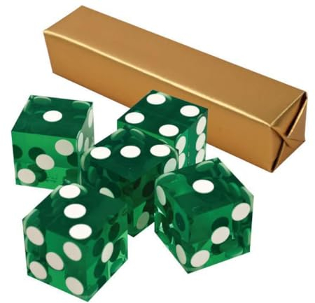 5 x perfekte 19 mm Präzisions-Casino-Würfel/Craps (grün), 5REDDICE