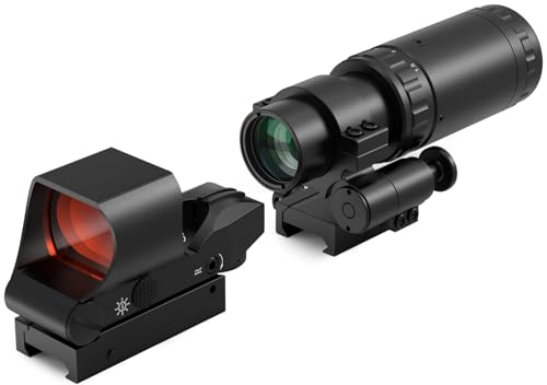 Feyachi RS-30 Red Dot Visier mit M37 1,5X - 5X Red Dot Lupe, Absolute Co-Witness