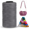 LEREATI Polyester Garn 1mm x 230m Makramee Garn 1mm Baumwollgarn Polyester Macrame Cord Polyester-Seil Baumwollkordel für Handtasche, Umhängetasche, Häkeltasche, Strickwaren (Schwarz Grau)