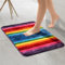 NIENLCIP Badteppiche für Badezimmer, Regenbogenfarben, bunte Mikrofaser-Plüsch-Badematte, weich und saugfähig, Badteppich, rutschfeste Unterseite, 50,8 x 81,3 cm