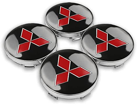 Pack of 4 Hub Caps für Mitsubishi Lancer ASX Outlander Pajero, Car Wheel Centre Caps Alloy Wheel Rim Caps Hub Cap für Wheel Caps, Car Decoration Badge Accessories