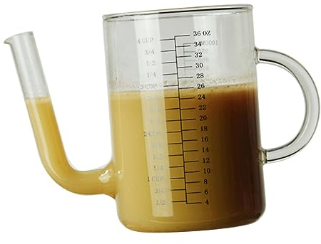 Cabilock contenedor de agua fria jarra cerveza jarra de cerveza Separador de grasa taza de medición bebida de vidrio vaso hervidor de agua con filtro de aceite bote de jugo de vidrio escala