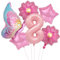 VIKY® Schmetterlinge Deko 8 Geburtstag Mädchen, Folienballon Schmetterling Deko Luftballon 8. Geburtstag Mädchen, Geburtstagsdeko 8 Jahre, Schmetterling Folienballon 8 für Deko Kindergeburtstag