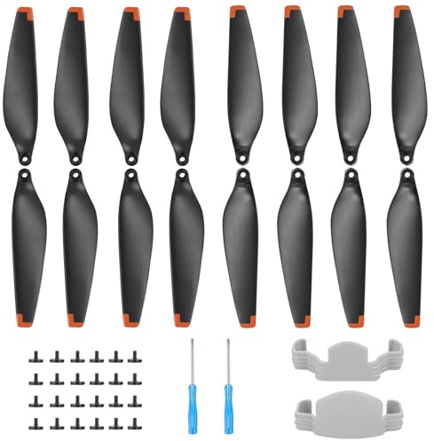 16 Stück 6030F Propeller für Mini 4 Pro/Mini 3 Pro, Leicht geräuscharm Stabiler Propellerblatt Ersatzpropeller für DJI Mini 4 Pro/Mini 3 Pro Drohnenzubehör mit 1 Stück Propeller Fixierer Halter