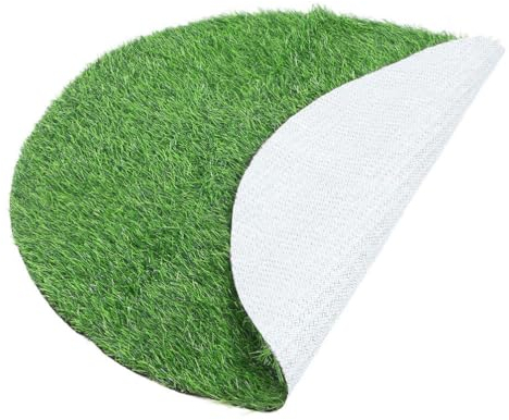 Amosfun Runder Kunstrasen-Teppich Für Den Außenbereich Innenbereich Runder Teppich Realistischer Kunstrasen-Läufer Weiche Grasmatte Für Haustier Hund Rasen Garten 78 7 Cm
