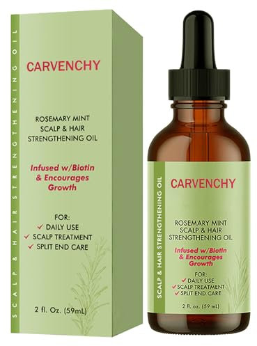 Huile de Romarin 100% Naturelle Pour Cheveux - Pure Organics Rosemary Mint Oil - Stimule la Croissance et Prévient la Chute Des Cheveux
