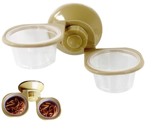 Reptile Feeder Bowl, Suction Cup Feeding Food Water Bowl,Hanging Water Feeding Bowl,Reptile Food And Water Bowl For Crested Gecko Lizards Reptiles Pets