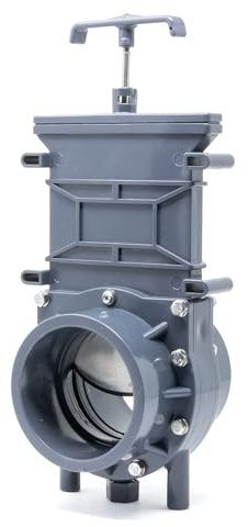 VIALIA PVC Zugschieber Ø 50 mm, Absperrschieber für Teich, Pool und Abwasser, wetterfest für HT, KG, PVC Rohre, Edelstahl-Zugstange, verstärkter Griff und austauschbare Dichtungen