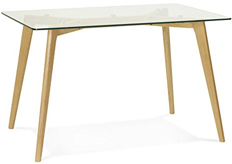 KADIMA DESIGN Kompakter Esstisch 120x80 cm, Glas & Holz, Moderne Optik - QIRANO Kollektion