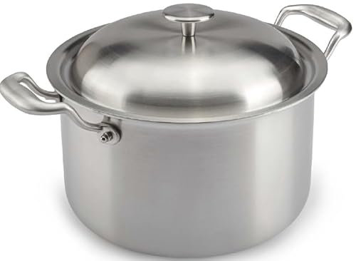 TRITANIA Pentola ø24 cm x 17 cm con coperchio TRIPLY Titanium- Adatta a Tutti i Piani Cottura (a Gas, ad induzione, in vetroceramica, Elettrico)