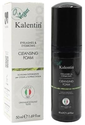 KALENTIN, Veganes Wimpern-Shampoo-Set, 50 ml Schaum mit Pinseln (Einzelflasche)