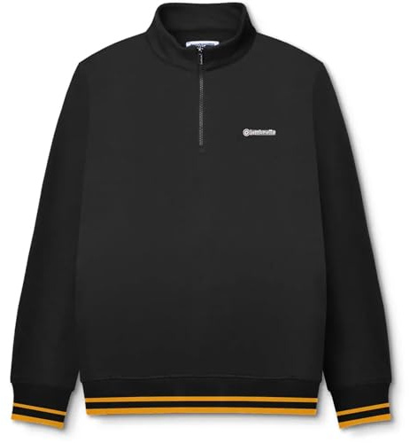 Lambretta Mens Quarter Zip Pullover Sweater Sweatshirt Top - Black - 3XL