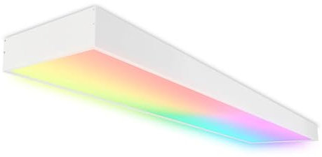 Smart Home LED Panel Deckenleuchte RGB+CCT 120x30cm Farbsteuerung variables weiß 2700-6500K 4800lm dimmbar inkl. Fernbed. App-steuerbar Alexa Google Assistant Bluetooth WiFi Android iOS 1200x300x68mm