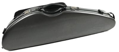 MJHYUGR Dreieckiger Geigenkasten 4/4 Mit Notentasche Codiertes Schloss Kohlefaser-Geigenkasten Kohlefaser Professioneller Geigenkoffer(Black Carbon)