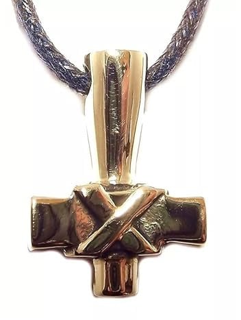 Small Simple (X style) Bronze Thors Hammer Pendant (Mjollnir)
