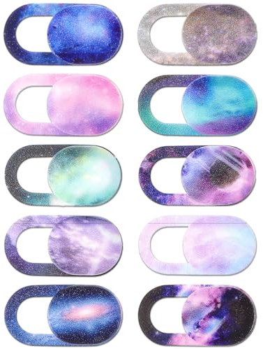 Yuanchu 10 Stück Webcam Abdeckung, Laptop Kamera Abdeckung Webcam Cover Slider mit Sternenhimmelmuster Ultradünne Privacy-Schutz Kamera Abdeckung für Handy Laptop PC Smartphones Tablets Computer