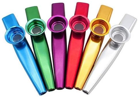 SYF-UN 6Pcs Metal Kazoo Musical Instruments, Multipack Kazoo Sets for Kids Gift Instrumental Accompaniment