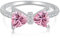Lllunimon Anelli con fiocco rosa per le donne in argento sterling 925 carino delicato zirconi anelli di promessa per lei anelli impilabili regolabili gioielli regali di laurea,ASize6