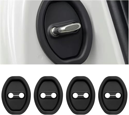 KEYLEON 4 Pcs Car Door Lock Protectors for VW Tiguan 3 CT1 2024 2025, Car Silicone Door Latch Protective Cover Car Door Lock Protective Pad,Black