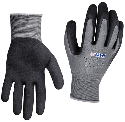 alca® Arbeitshandschuhe Latex Größe L – Feinstrick, rutschfest, atmungsaktiv, CE CAT II, EN 388, für Montage & Werkstatt