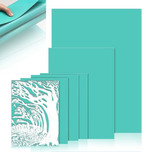 NEUSID 6 Stück Linoldruck Platte Set, 3mm Weichgummi Linolschnitt Platten 4A6+A5+A4 Linoleum Platte zum Gravieren PVC Linolplatte für Linolschnitt Stempel Bastel Druckprojekte