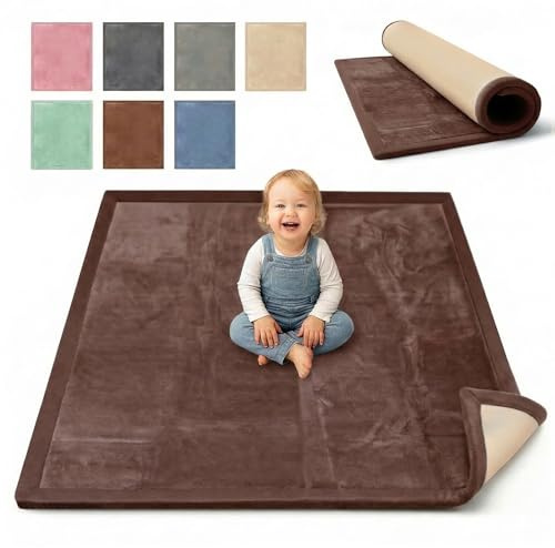 BabybeFun Krabbelmatte Baby - kuschelig weich - 3cm Dicke Spielmatte - schützt vor Stößen - Teppich Kinderzimmer 180x200cm - rutschfeste Schaumstoffmatte - Spielteppich Kinder - Krabbeldecke warm