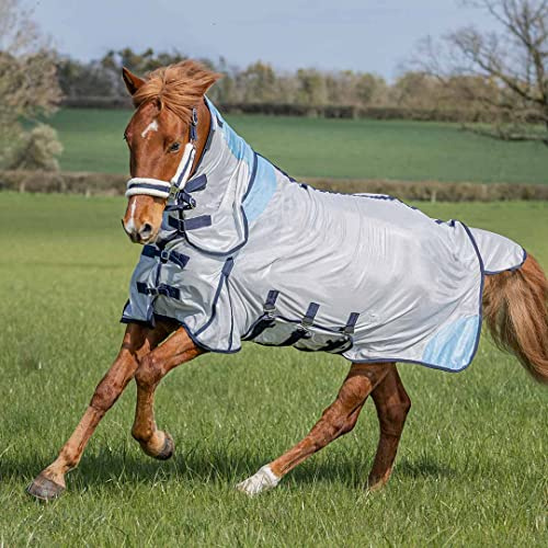 GS Equestrian GSE Fly Rug Combo [Grey/Ice Blue/Navy] (7'0)