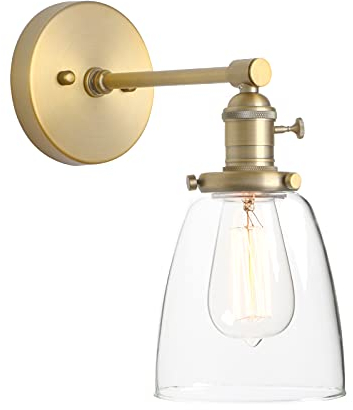 Phansthy Vintage Wandleuchte Moderne Wandlampe Deckenglocken klarglas Wandleuchten Wandbeleuchtung Industrie Loft-Wandlampe Wandbeleuchtung Küchenwandleuchte Spiegeleuchte (antike Farbe)
