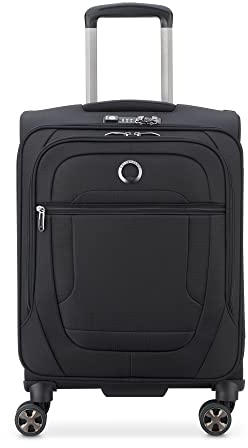 DELSEY PARIS - Helium DLX - Valise Cabine Souple Slim - 55x40x20 cm - 35 litres - S - Noir