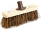Newman and Cole Testa di scopa in legno da 25,4 cm con setole rigide naturali dure, per spazzolare da giardino e cortile, con staffa di fissaggio integrata (25,4 cm di sassina naturale rigida)